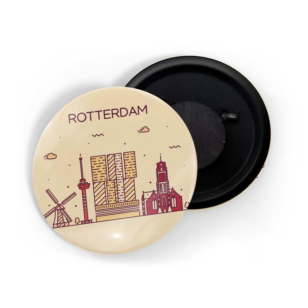 dhcrafts Fridge Magnet Brown Color Rotterdam Glossy Finish Design Pack of 1